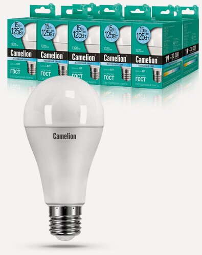 Изображение товара Набор из 10 светодиодных лампочек Camelion LED15-A60/845/E27