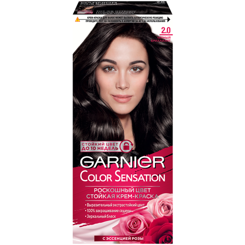 GARNIER Color Sensation стойкая крем-краска для волос, 2.0 черный бриллиант, 110 мл evian mineral water 1 5 l 4 2 free