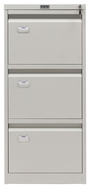 Шкаф картотечный ПРАКТИК AFC-03 46.7x63x102 см серый полуматовый (RAL 7038) - фотография № 2