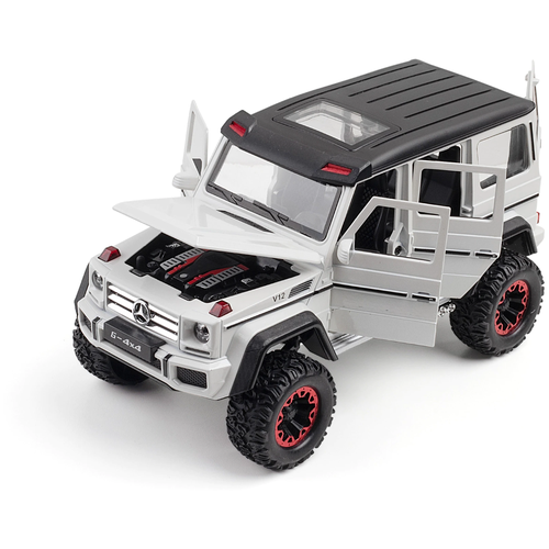 Машинка Mercedes-Benz G-класса G500 AMG Мерседес Бенц Гелик (1:24) 22 см, металл, инерция, открываются двери, капот, люк и багажник, свет и звук машинка mercedes benz g класса g63 amg мерседес бенц гелик фсб полиция 1 24 22 см металл инерция открываются двери капот и багажник свет и звук