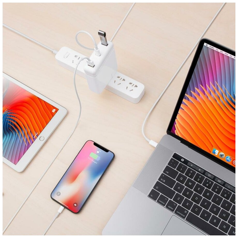 Зарядный адаптер HyperDrive USB-C Hub для Apple 87W USB-C Power Adapter белый (HDH06)