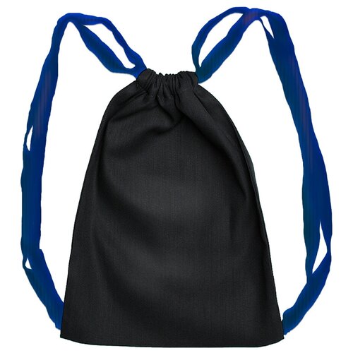 Мешок для обуви / Летний легкий рюкзак LETO, черный с синими лямками