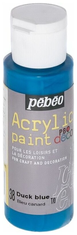 Pebeo Краска акриловая декоративная Acrylic Paint цвет 38 голубая утка 59 мл