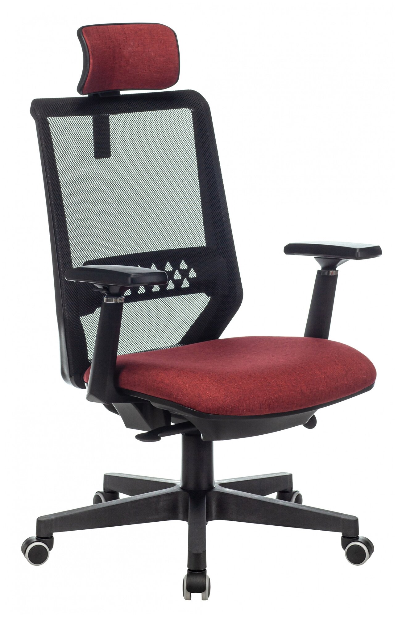 Кресло руководителя Бюрократ EXPERT, обивка: сетка/ткань, цвет: черный/красный 38-410