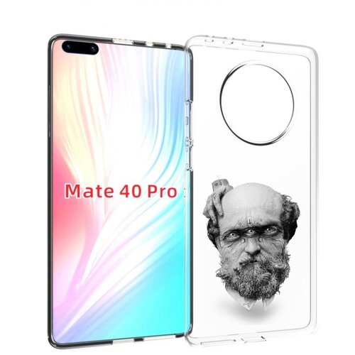 Чехол MyPads страшный бородатый мужчина абстракция для Huawei Mate 40 Pro (NOH-NX9) задняя-панель-накладка-бампер