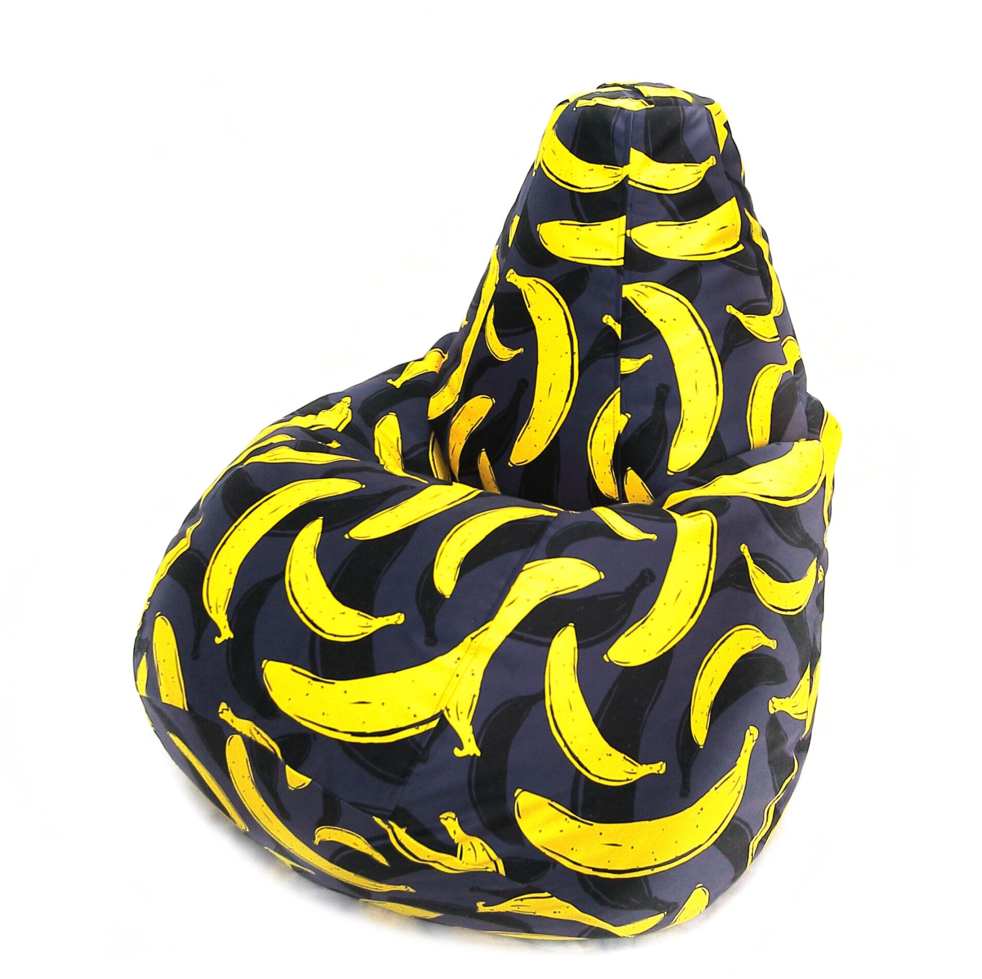 Кресло-мешок груша XL "Бананы" (120х80 см, велюр)