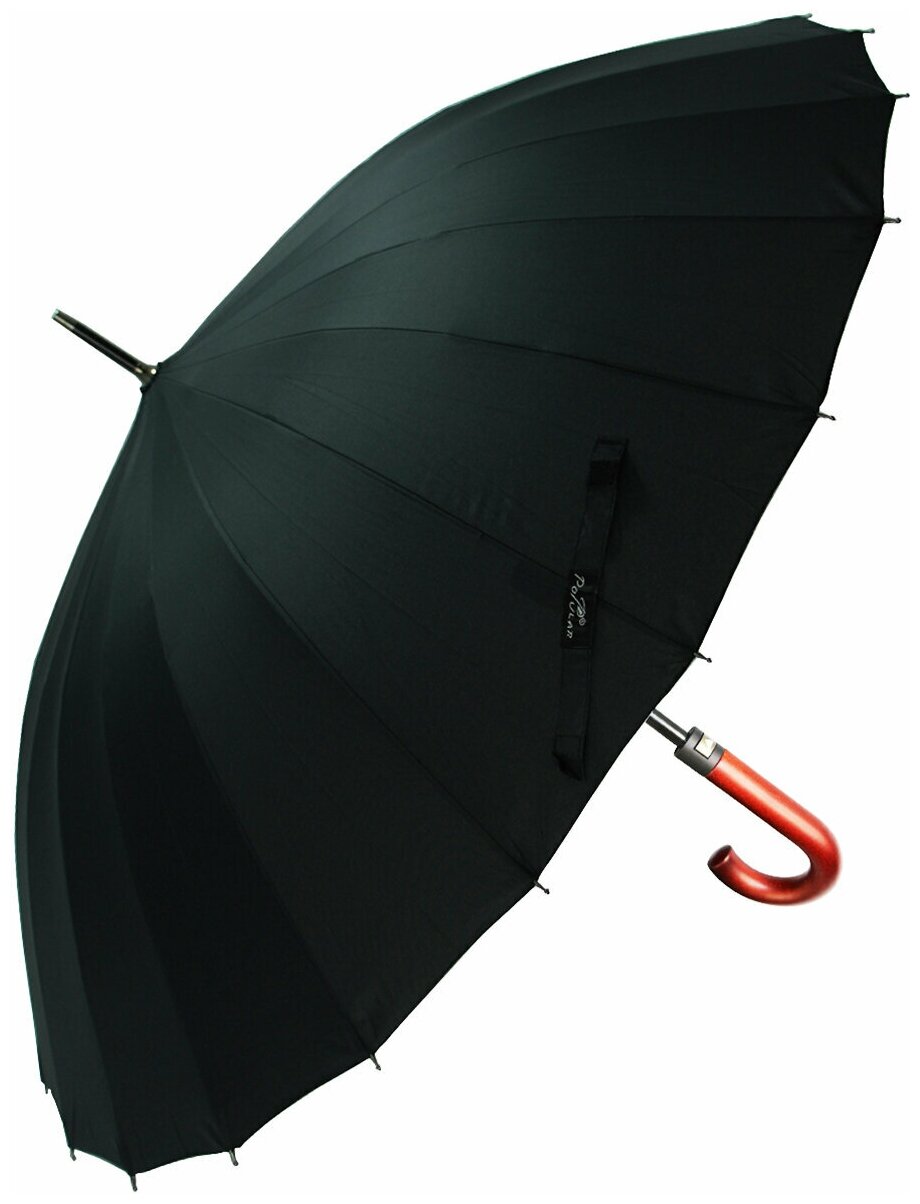 Мужской зонт-трость Popular Umbrella 24 спицы полуавтомат 800/800/черный