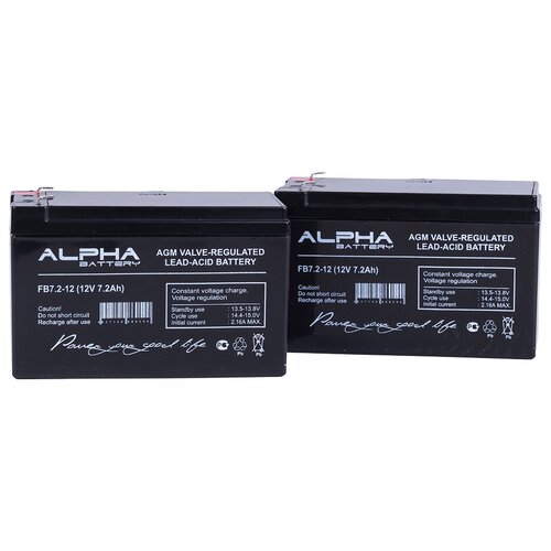 Свинцово-кислотный аккумулятор ALPHA BATTERY FB 7.2-12 (12 В, 7.2 Ач) (2 штуки) свинцово кислотный аккумулятор alpha battery fb 200 12 12 в 200 ач