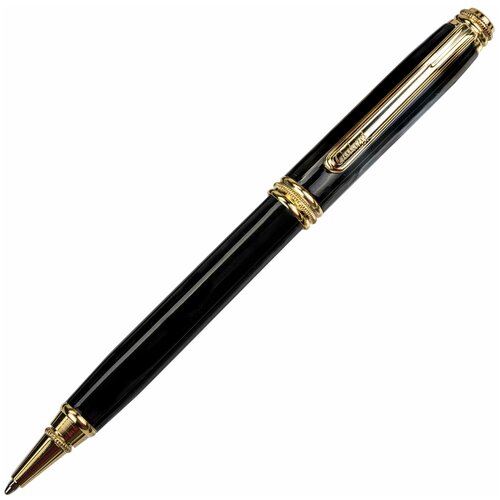 Ручка подарочная шариковая GALANT «Black», корпус черный, золотистые детали, пишущий узел 0,7 мм, синяя, 140405