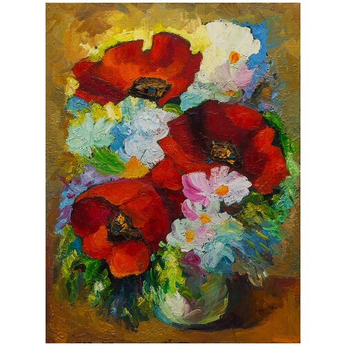 фото Картина маслом "цветы" бранд русская живопись