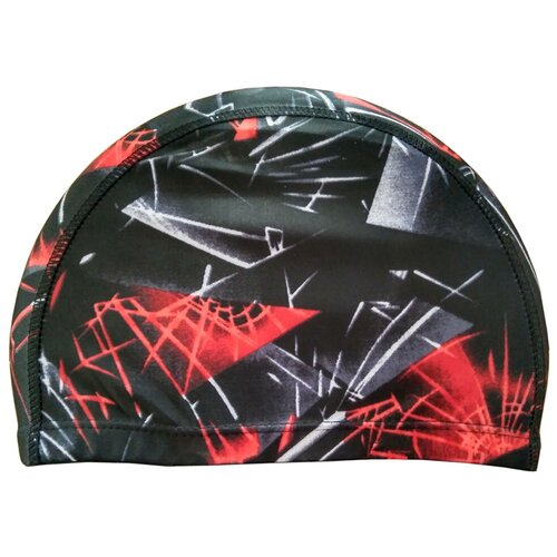 фото R18079 шапочка для плавания взрослая (лайкра) (черная с красным) sportex