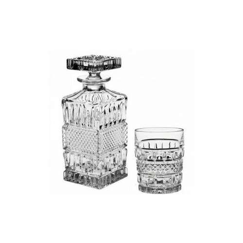 фото Набор для виски crystal bohemia коллекция brittany (штоф + 2 бокала) чехия