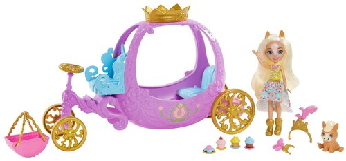 Набор игровой Enchantimals Королевская карета с куклой и аксессуарами GYJ16 разноцветный
