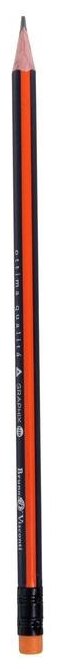 Bruno Visconti Карандаш чернографитный Graphix НВ с ластиком, 21-0007 черный/оранжевый 50 шт.