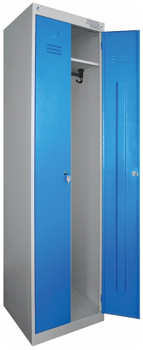 Шкаф металлический METALL ZAVOD для одежды, двухсекционный, 1850х530х500 мм, разборный (ШРЭК-22-530)