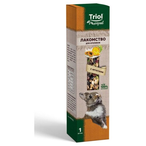 Лакомство Triol Original для кроликов с фруктами 110г, Triol (18 шт)