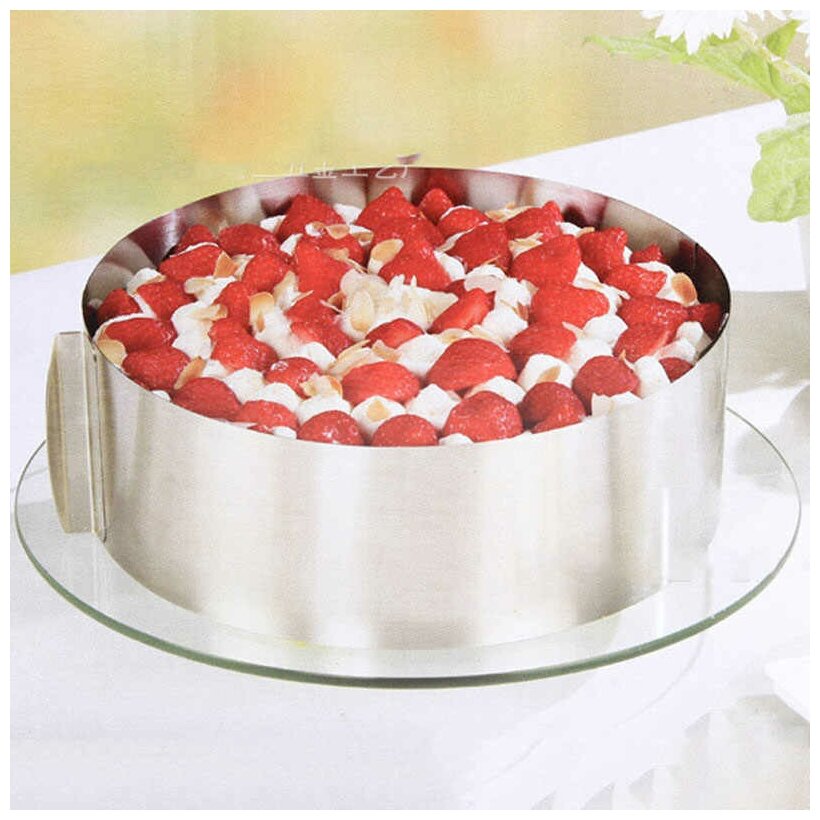Раздвижное кольцо для выпечки Cake Ring / Круглая форма для выпечки, диаметр от 16 до 30 см