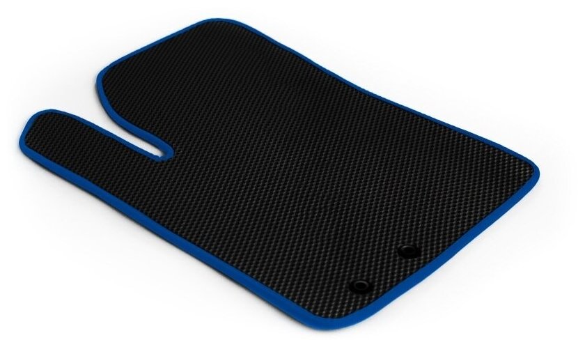 фото Водительский EVA коврик для Skoda Kodiaq 1 2016-2020 черный с синей окантовкой