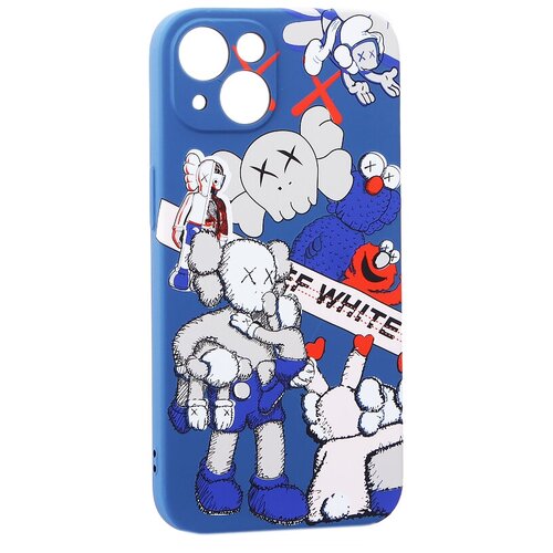 фото Чехол для iphone 13 (6.1") 0.8мм силикон luxo с флуоресцентным рисунком kaws j62