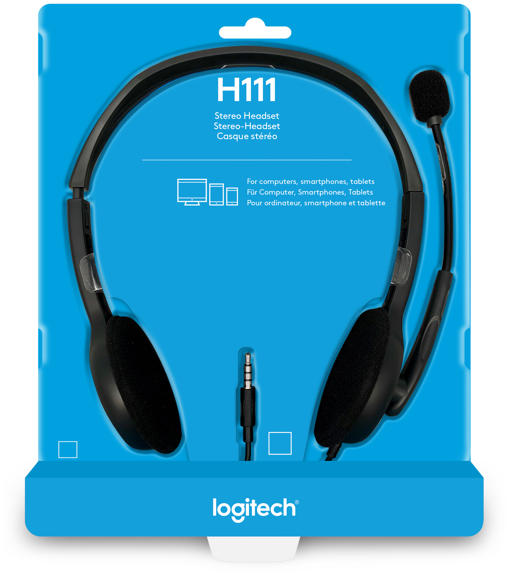 Компьютерная гарнитура Logitech H111, черный/серый