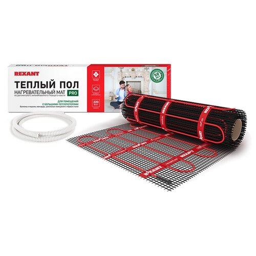 Тёплыйполнагревательныймат Rexantpro RNX-15-330площадь15м05х30м 330Втдвухжил 4786₽