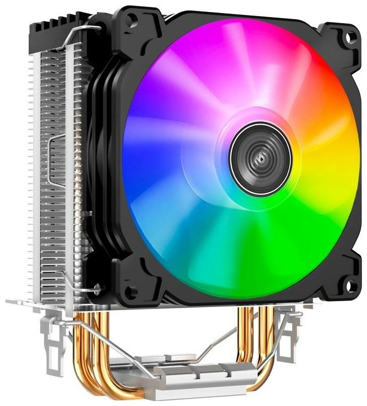 JONSBO CR-1200 Кулер (LGA1366/115X/775/AM4/AM3/3+/AM2/+/FM2/+/FM1 TDP 95W 92mm Dynamic Multi-Color LED Fan 2 тепловые трубки 3-pin)