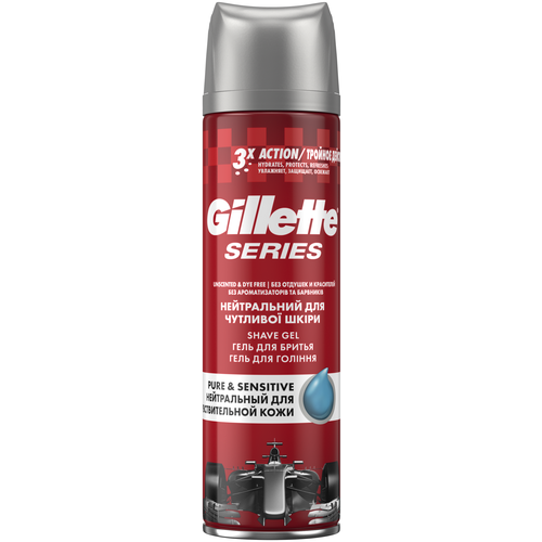 Купить Гель для бритья Series Pure & Sensitive Gillette, 200 мл