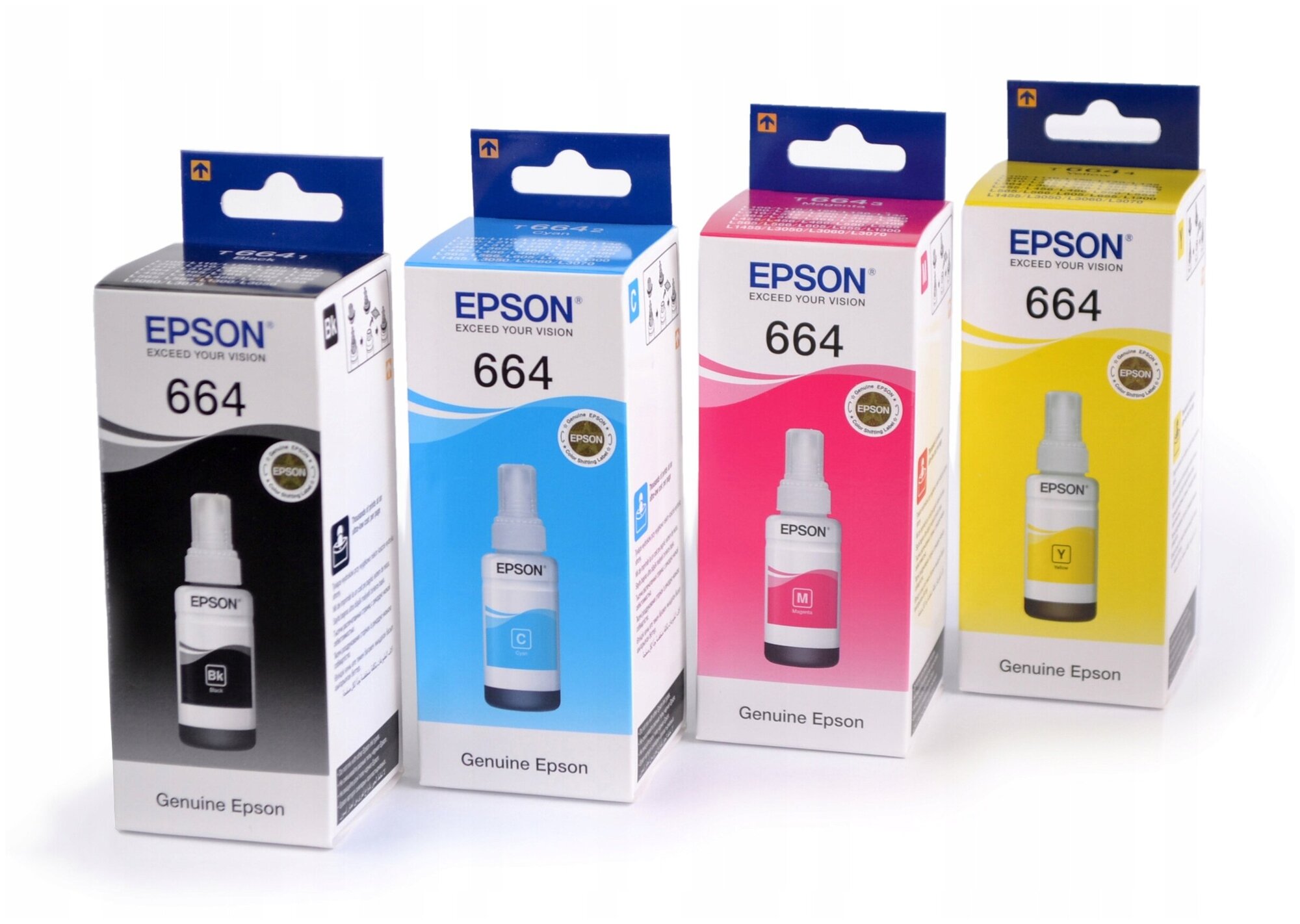 Чернила для Epson L100 T6641/T6642/T6643/T6644, комплект 4 цвета, оригинальный