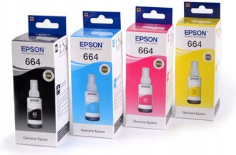 Чернила для Epson L100 T6641/T6642/T6643/T6644, тех. уп. комплект 4 цвета , оригинальный