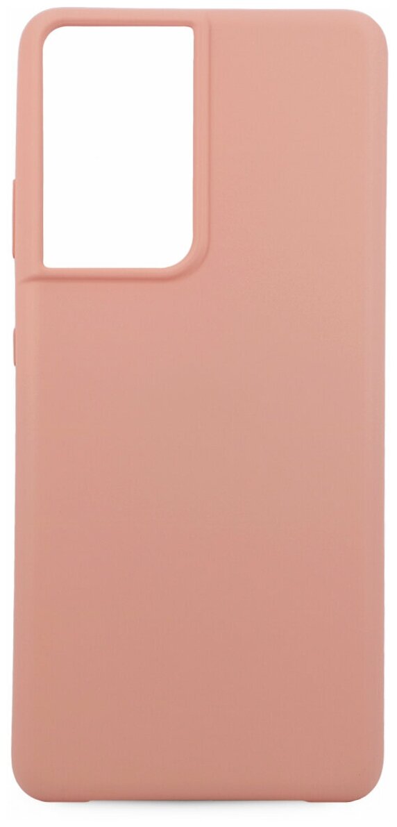 Силиконовый чехол на Samsung Galaxy S21 Ultra / Матовый чехол для телефона Самсунг Галакси C 21 Ультра с бархатистым покрытием (Розовый)