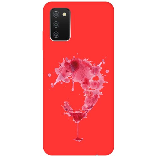 Матовый чехол Cocktail Splash для Samsung Galaxy A03s / Самсунг А03с с 3D эффектом красный силиконовый чехол с принтом cocktail splash для samsung galaxy a03s самсунг а03с