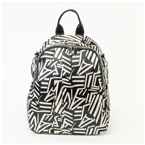 фото Сумка-рюкзак 5228 бежево-чёрная no name