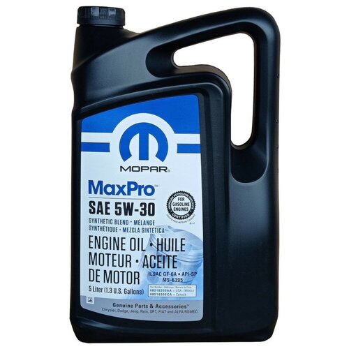 Масло моторное полусинтетическое Mopar MaxPro SAE 5W-30 Engine Oil (5л)