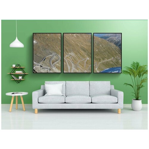 фото Набор модулных постеров для интерьера "stelvio ига, горный перевал, стельвио" 60x90 см. в тубусе, без рамки lotsprints