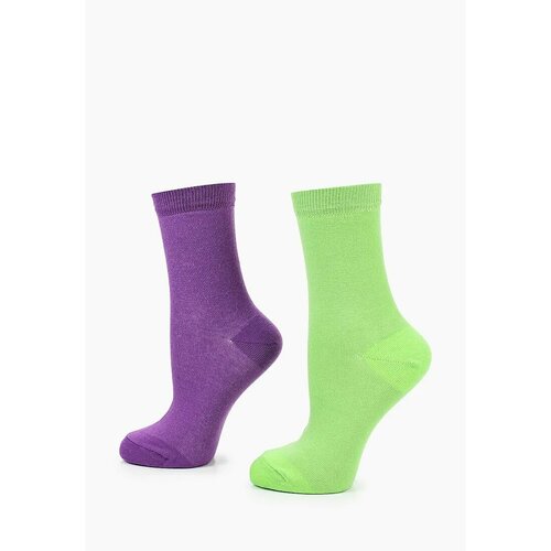 фото Носки big bang socks разнопарные, однотонные, размер 35-39, фиолетовый, зеленый