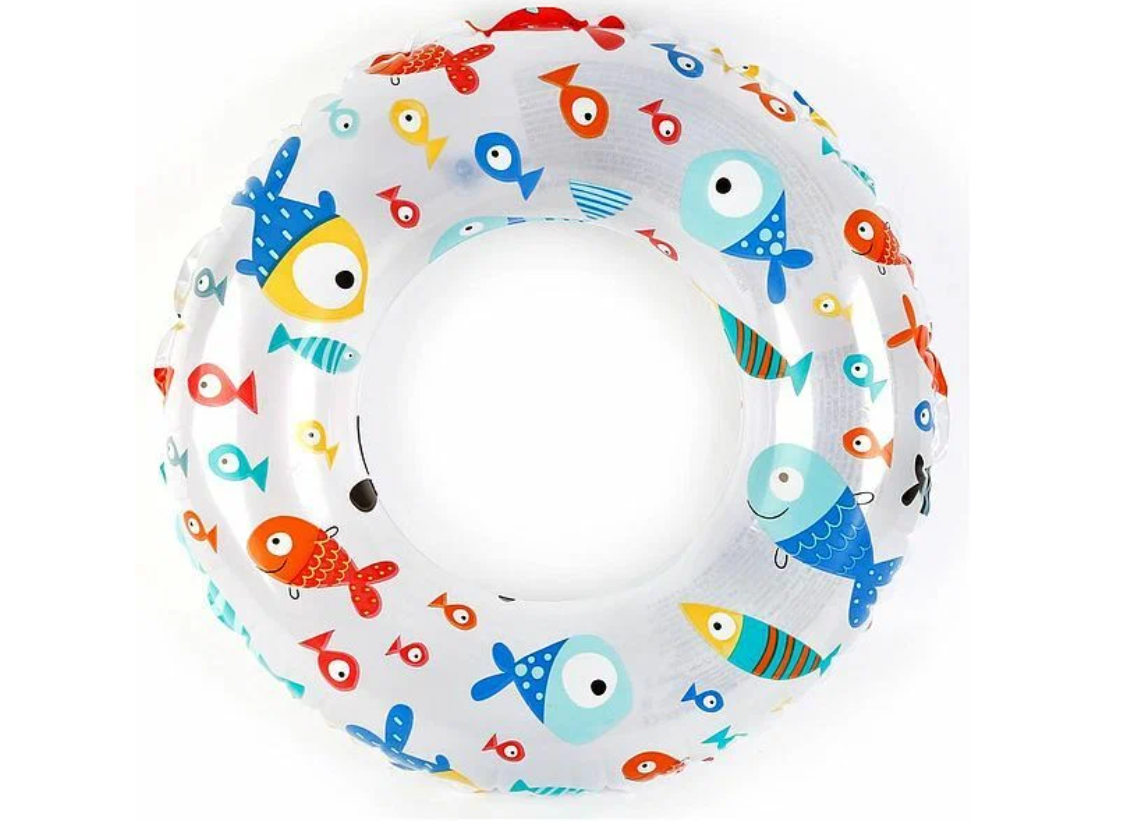 Круг надувной детский для плавания " Яркие круги рыбки " 61см, 6-10 лет, в ассортименте Intex 59241NP