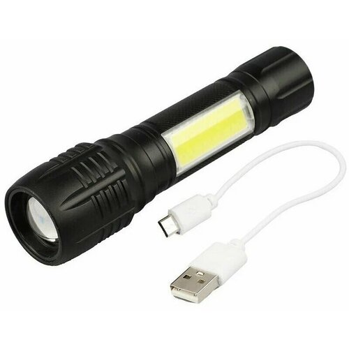 Фонарь ручной аккумуляторный светодиодный с зарядкой micro USB сверхъяркий с фокусировкой