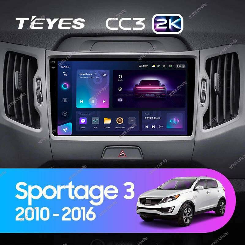 Штатная магнитола Teyes CC3 2K 4/64 Kia Sportage 3 SL (2010-2016) Тип-B