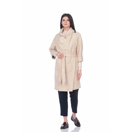 Пальто Prima Woman, размер 44, светло-бежевый пальто prima woman размер 44 бежевый