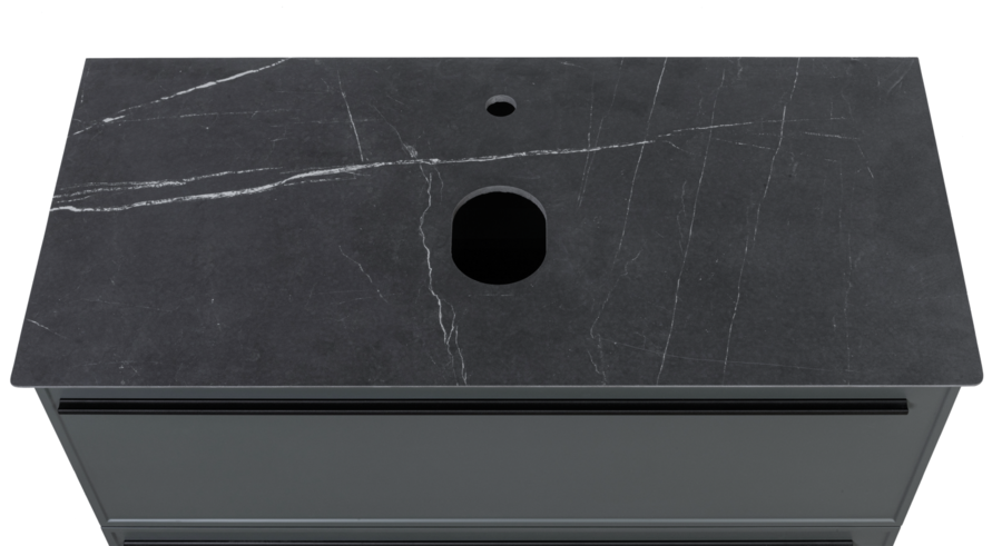 фото Столешница La Fenice Granite Black Olive Light Lappato 100 см, черный мрамор, FNC-03-VS03-100