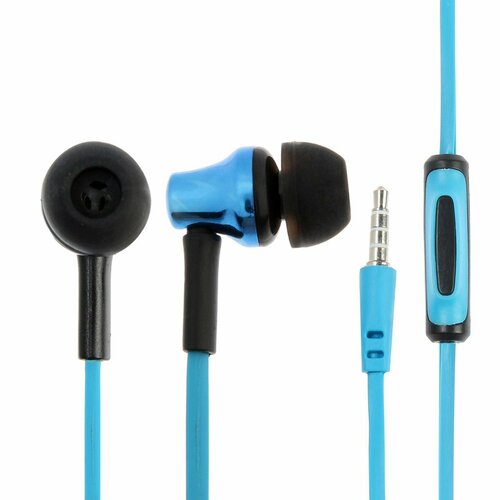 Наушники LuazON W-15 вакуумные микрофон плоский провод кнопка ответа микс 442₽