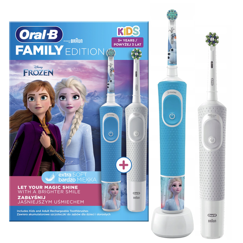Набор из 2-х электрических зубных щеток Oral-B Family Edition Vitality White Vitality Kids Frozen 619000₽