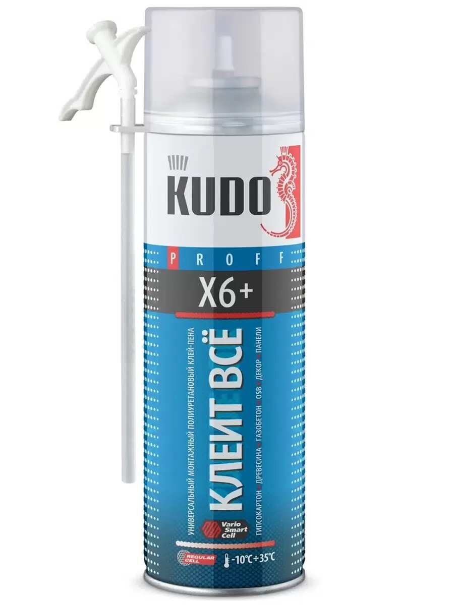 Клей-пена KUDO клеит ВСЕ X6+ универсальная монтажная всесезонная 650 мл