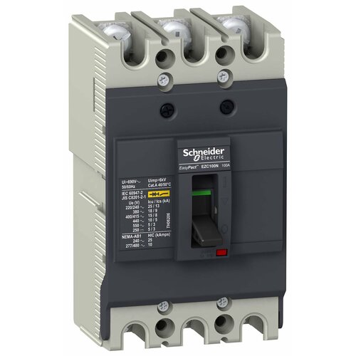 Автоматический выкл. в литом корпусе 100A автоматический выключатель nsc160s4125n schneider electric nsc160s 18ka 125a 4p3t