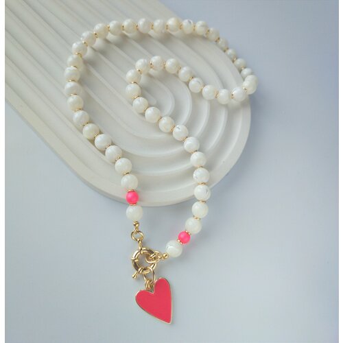 Бусы Дарья Бурдо, перламутр, длина 47 см, розовый, золотой