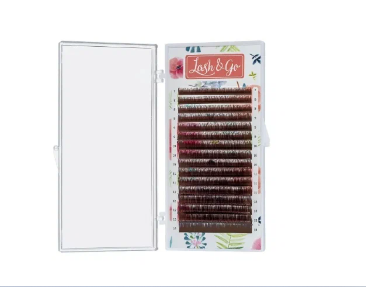 Коричневые ресницы Lash&Go Latte mix C 0,07 7-14 mm (16 линий)