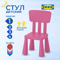 Детский стул икеа маммут (IKEA MAMMUT), 39х36х67 см, розовый 40382323