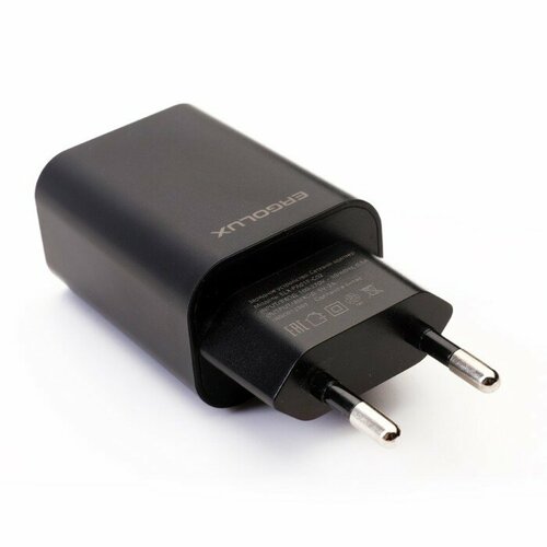 Сетевое зарядное устройство ERGOLUX ELX-РA01P-C02, 1 USB, 2A, пакет, черное зарядное устройство сетевое hama travel 2a черный 00088473