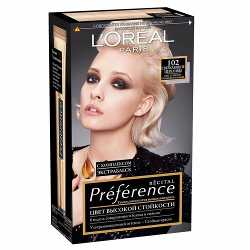 LOreal Paris Краска для волос Preference Recital тон 102 Светло-светло-русый жемчужный 40 мл 1035₽