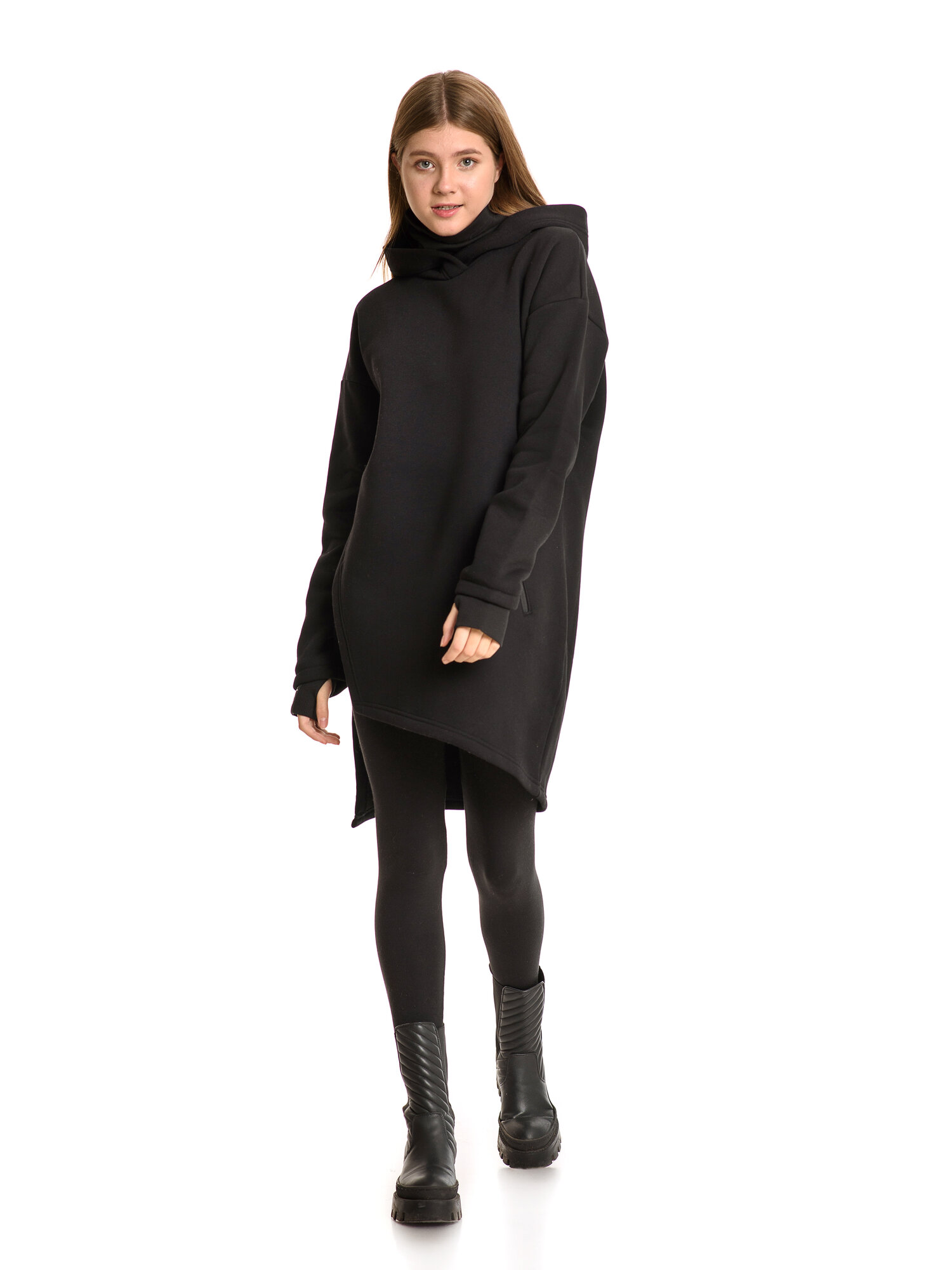 Толстовка AskWorld Asymmetric, размер 48, , черный, Черный